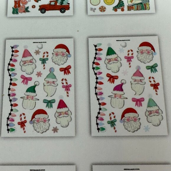 Christmas Paper Crafts Santa Jolly Sticker Pack 16 Sheets 449 Piece Foil Accent - Picture 9 of 16
